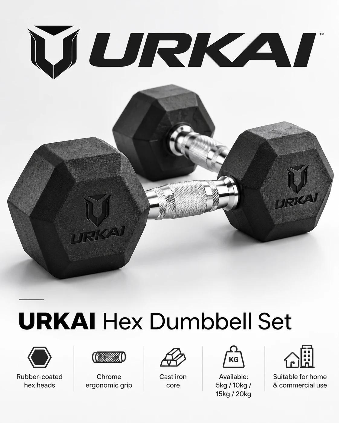 URKAI Hex Dumbbell Set